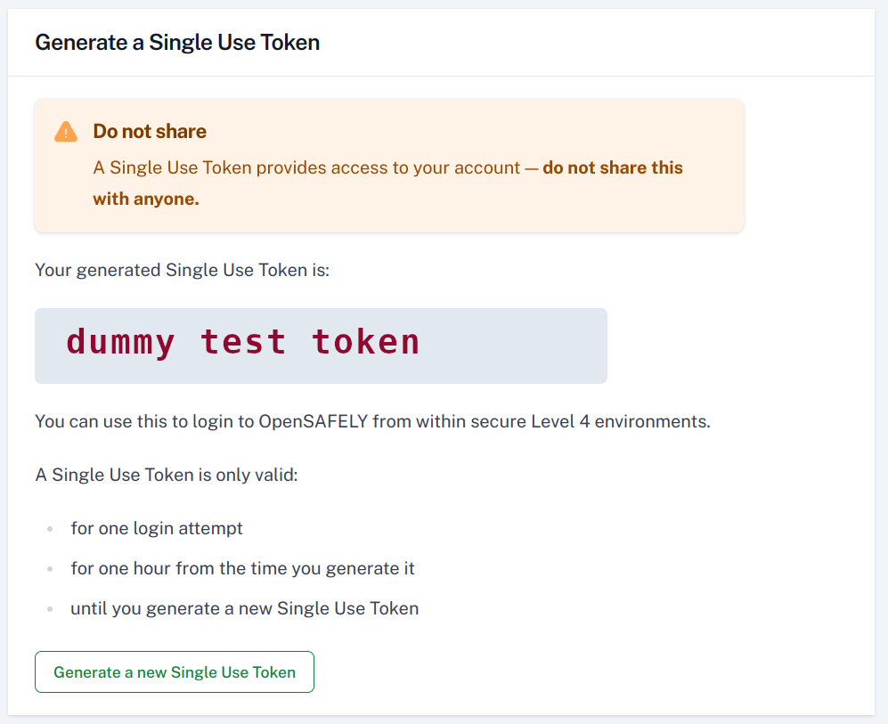 Single Use Token generated on Jobs site